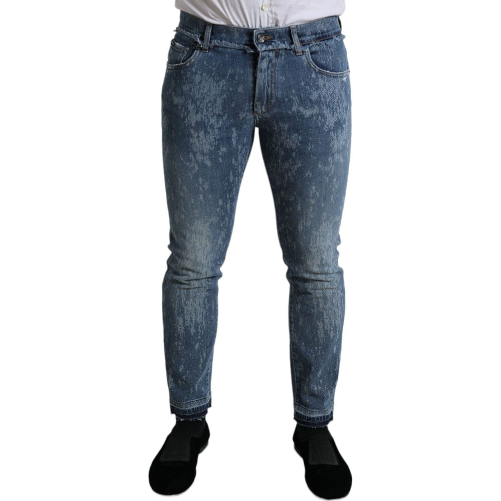 Dolce & Gabbana Blue Washed Skinny Cotton Stretch Denim Jeans PAN74928-60