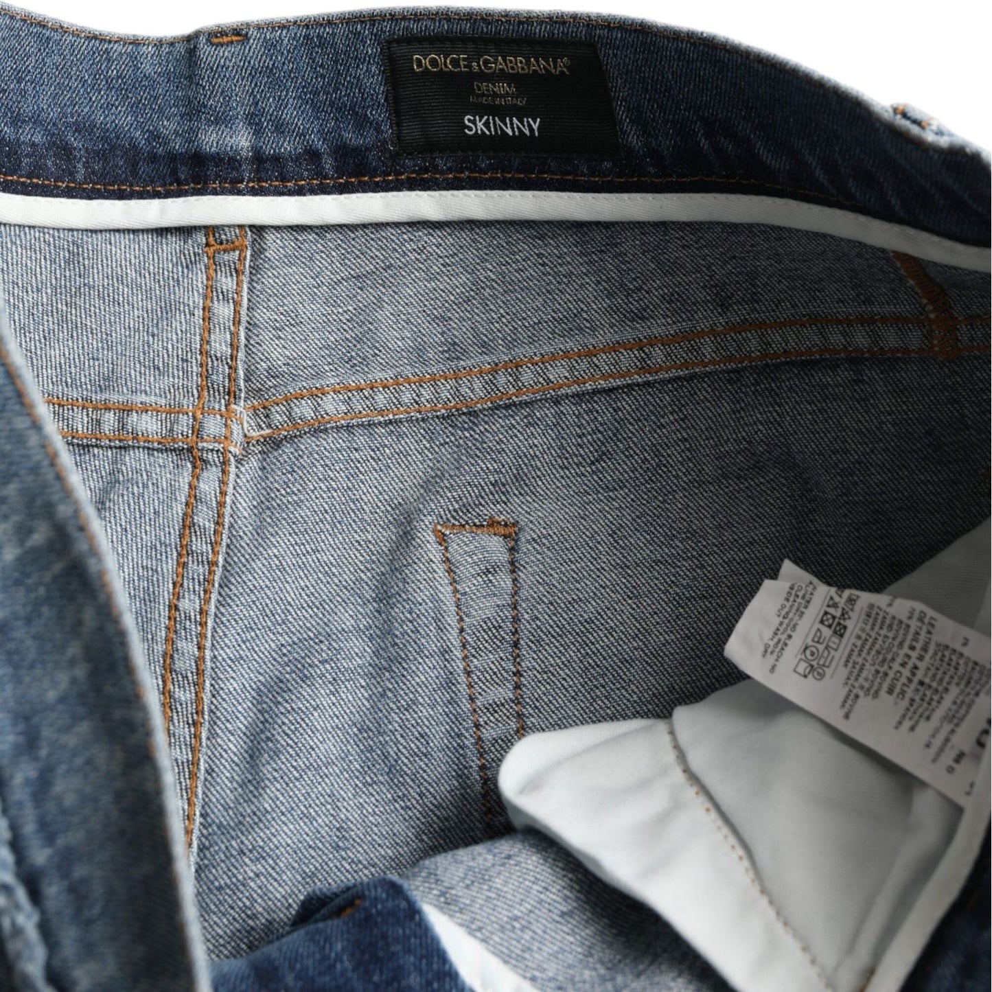 Dolce & Gabbana Blue Washed Skinny Cotton Stretch Denim Jeans PAN74928-60