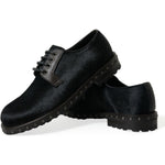 Dolce & Gabbana Elegant Black Calf Fur Derby Shoes Dolce & Gabbana Black