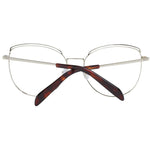 Back view of Emilio Pucci Red Women Glasses Frame with full-rim butterfly style and metal construction.