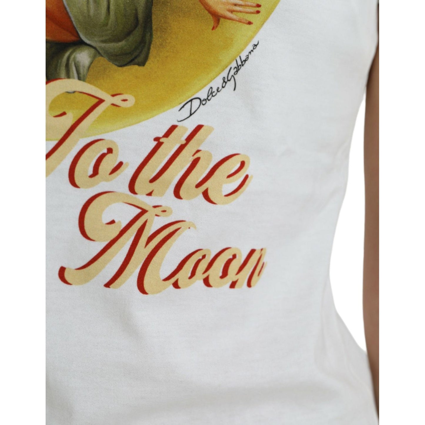 Dolce & Gabbana White Bring Me To The Moon T-shirt Top TSH84521-38