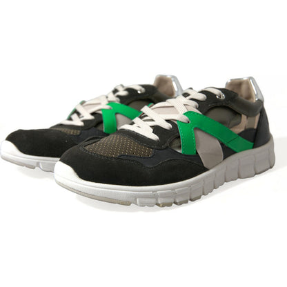 Dolce & Gabbana Multicolor Leather Suede Low Top Sneakers Shoes