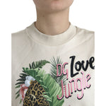 Dolce & Gabbana Beige Jungle Printed Cotton Pullover Sweater TSH84530-38