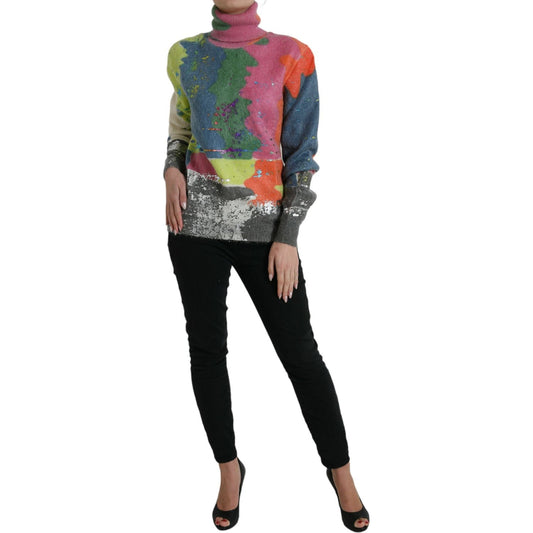 Dolce & Gabbana Multicolor Mohair Turtleneck Pullover Sweater TSH84531-42