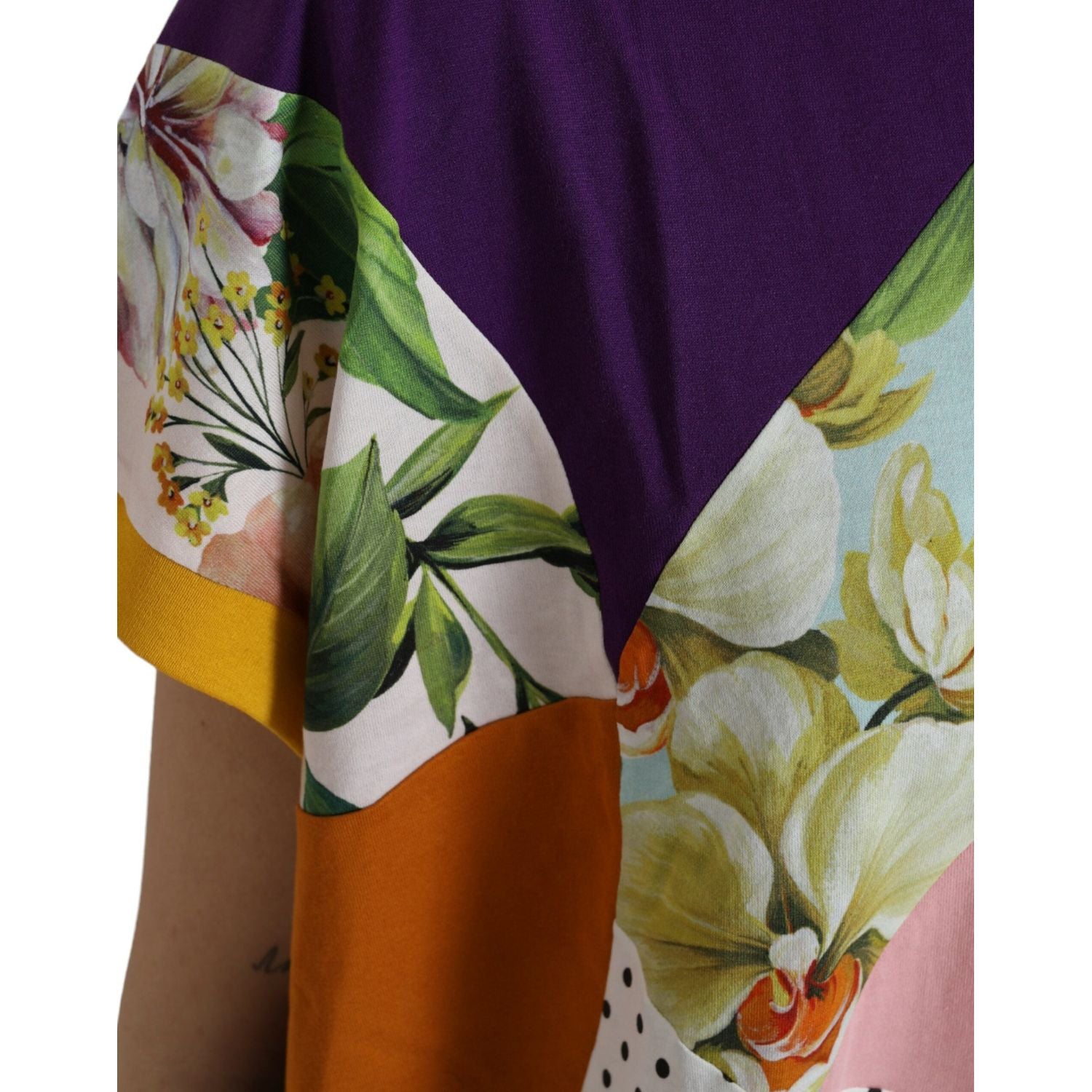 بلوزة من القطن والحرير متعدد الألوان من دولتشي آند غابانا