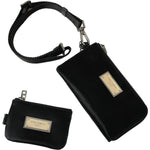 Dolce & Gabbana Black Nylon Logo Plaque Keyring Pouch Clutch Bag BAG1350
