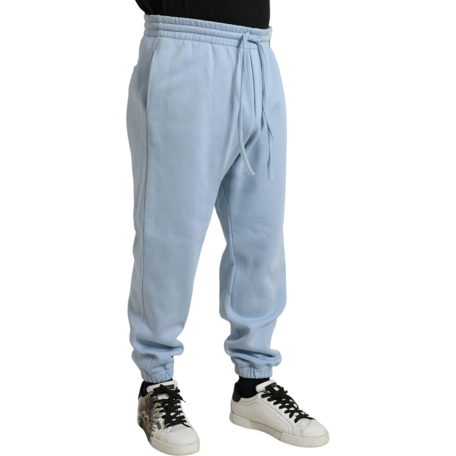 Dolce & Gabbana Light Blue Cotton Sweatpants Men Jogger Pants