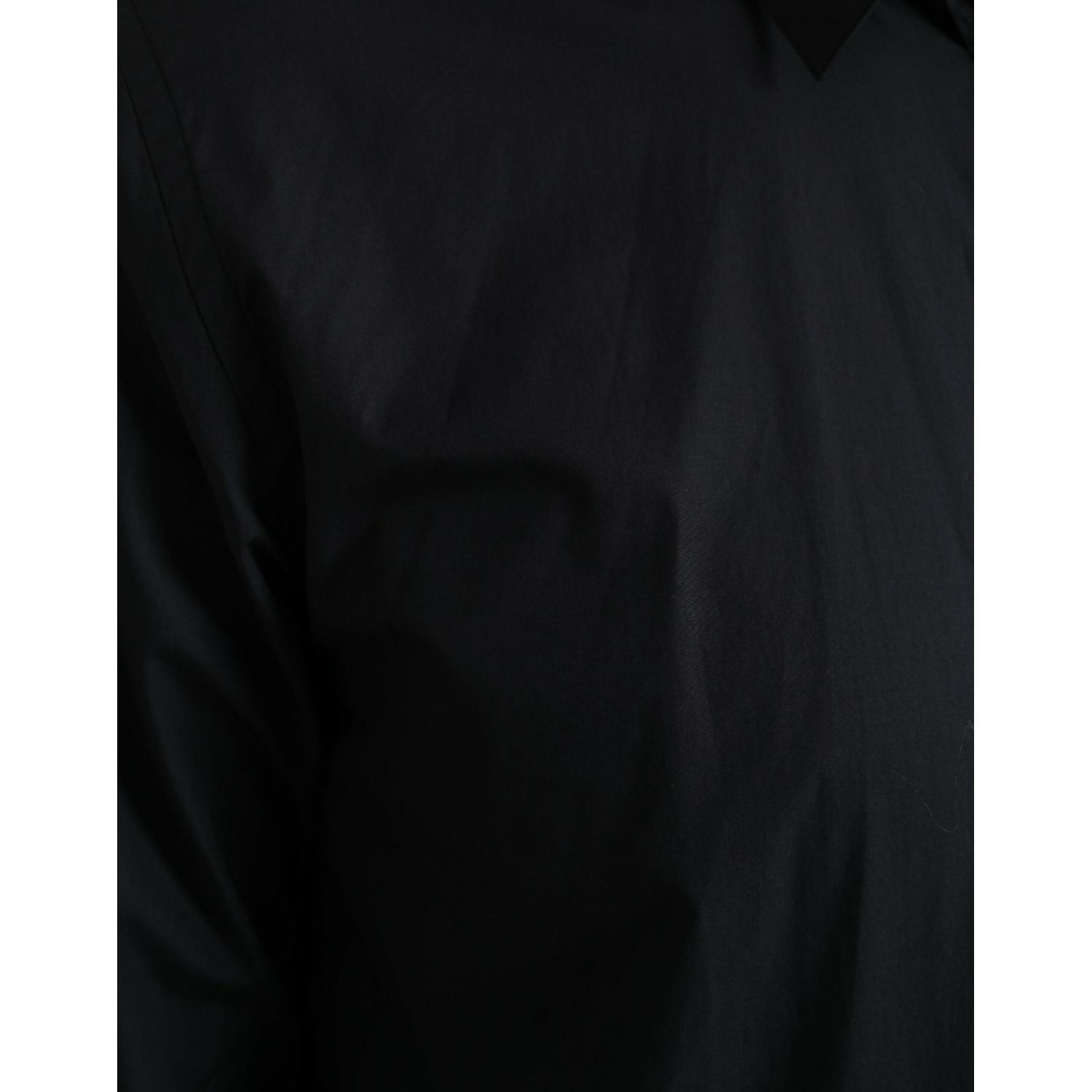 قميص دولتشي آند غابانا الأنيق ذو المقاس النحيف باللون الأزرق الداكن