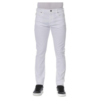 Trussardi Jeans White Cotton Men Jeans