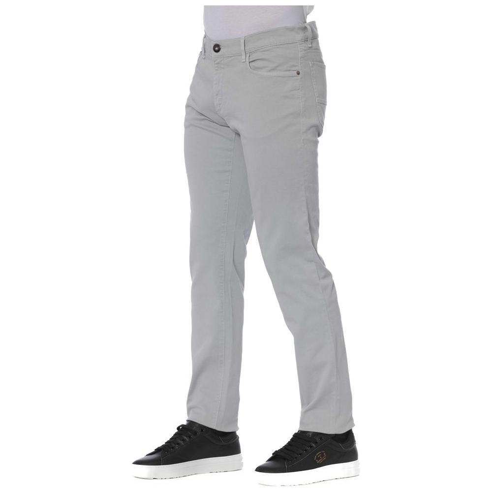 Trussardi Jeans Gray Cotton Men Jeans TR-24105-W29
