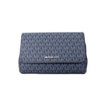 Michael Kors Jet Set Medium Navy Blue PVC Convertible Pouchette Crossbody Bag 88039