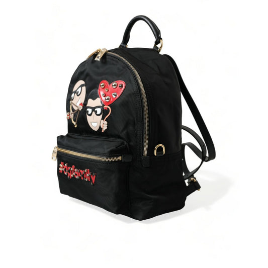 Dolce & Gabbana Black #DGFAMILY Embellished Backpack VULCANO Bag BAG1154