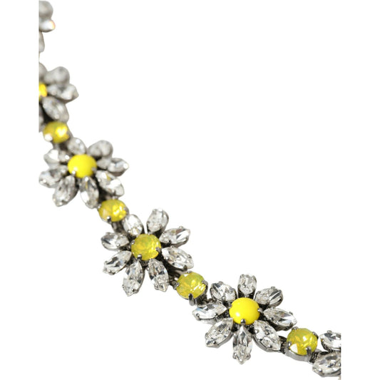 Dolce & Gabbana Black Daisy Crystal Dauphine Waist Belt WMB304-95