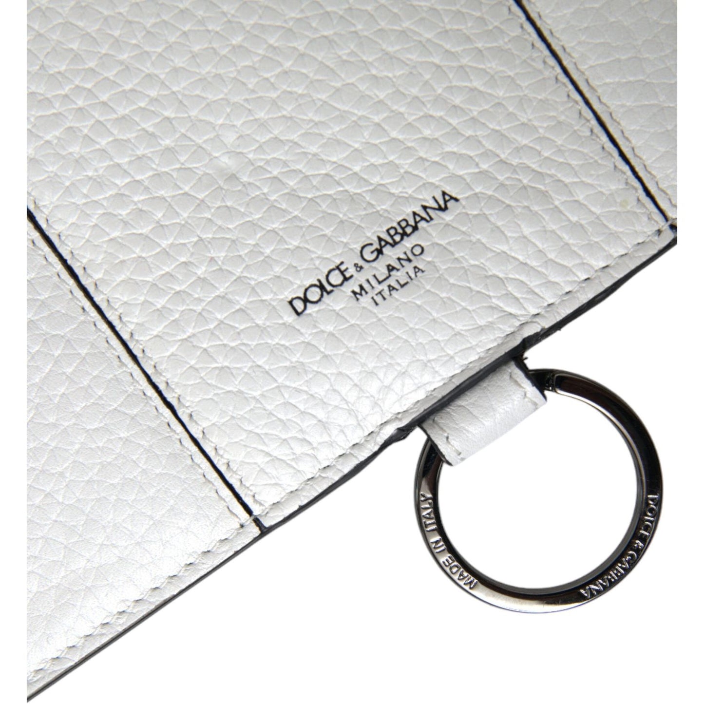 Dolce & Gabbana White Calfskin Leather Large Crossbody Card Holder Wallet BAG1384