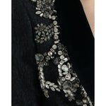 Dolce & Gabbana Black Crystal Embellished Overcoat Jacket JKT4057-44