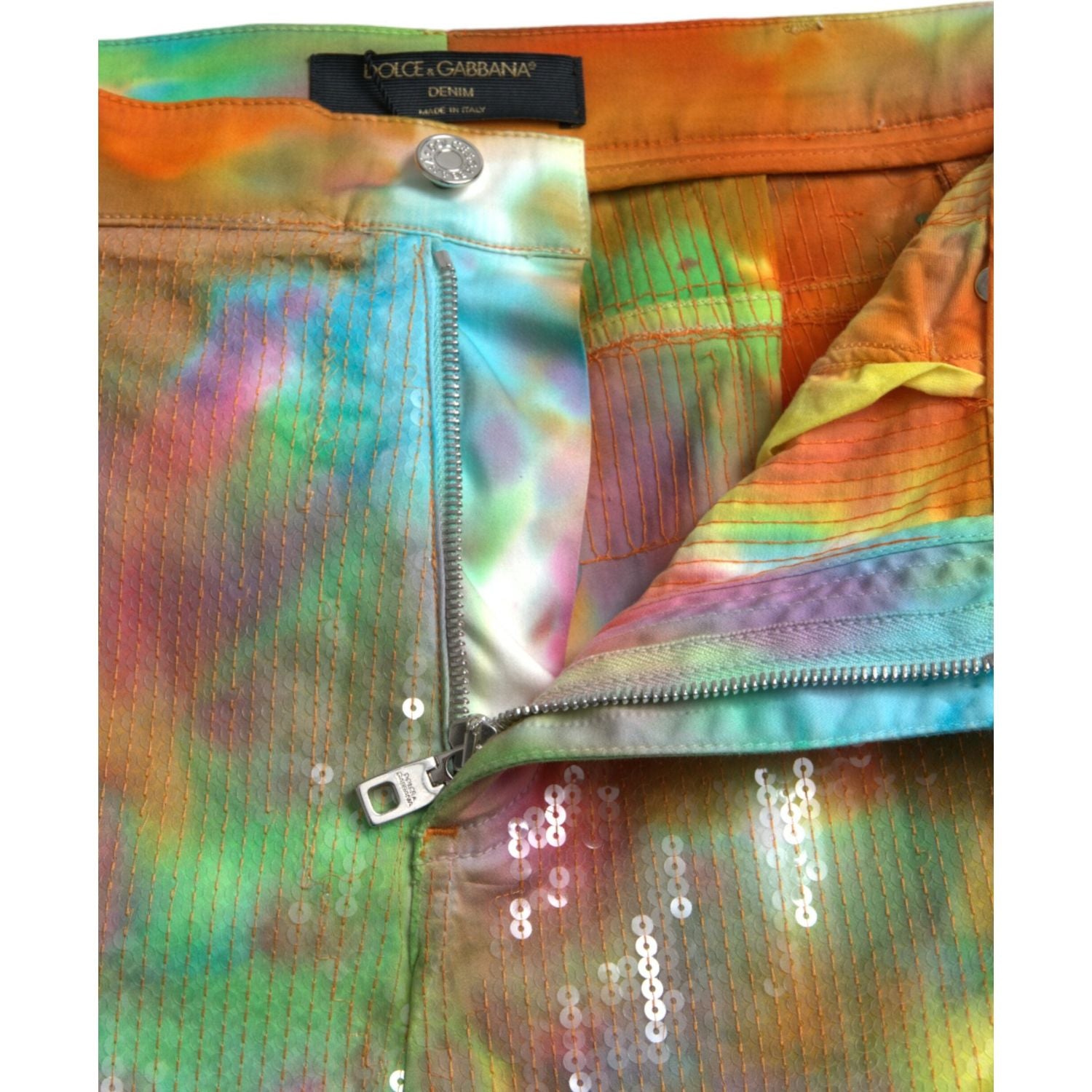 بنطلون قصير متعدد الألوان بخصر مرتفع من دولتشي آند غابانا