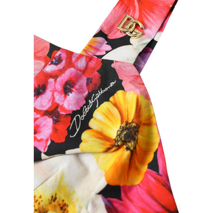 Dolce & Gabbana Multicolor Floral Sleeveless Bustier Crop Top