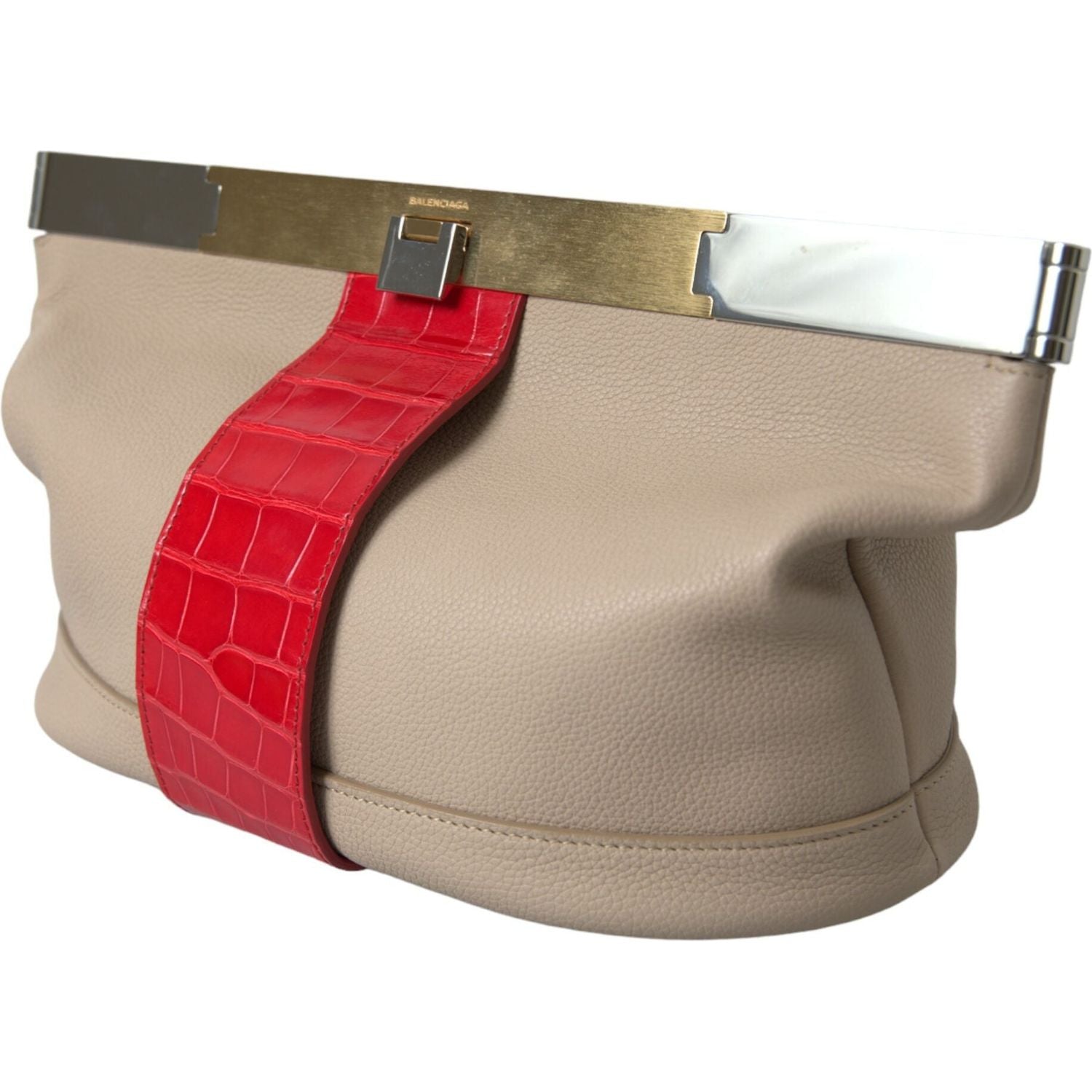 حقيبة كلاتش من الجلد الاستوائي بلونين من Balenciaga