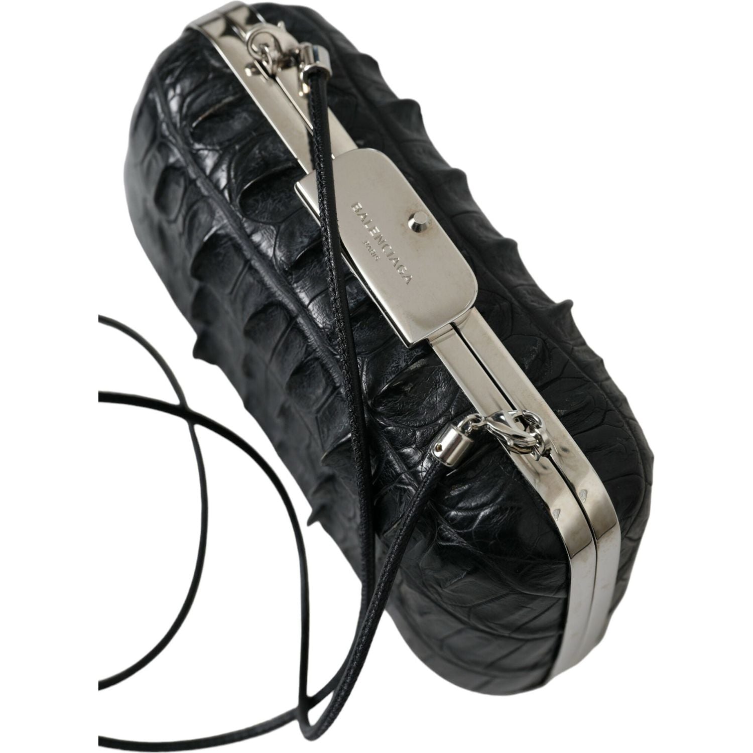 حقيبة كلاتش سهرة أنيقة من جلد التمساح من Balenciaga