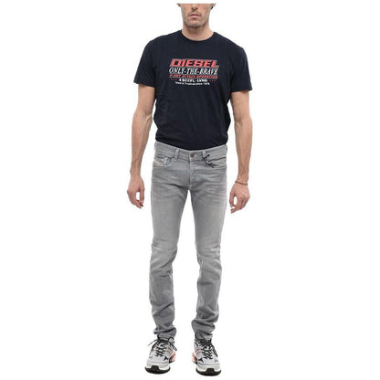 Diesel Gray Cotton Men Skinny Jean