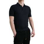 Dolce & Gabbana Dark Blue Collared Short Sleeve Polo T-shirt TSH84599-44