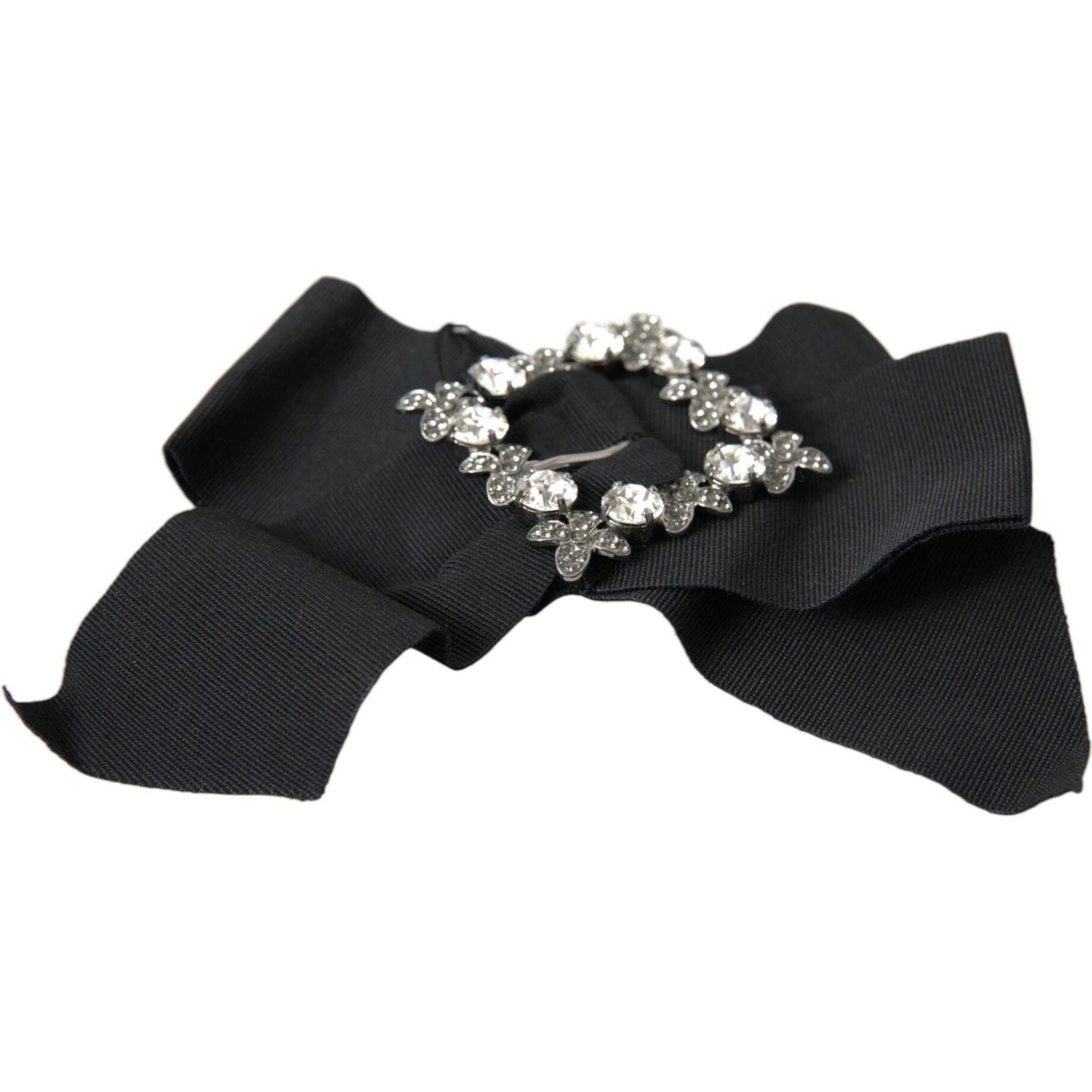 Dolce & Gabbana Black Swarovski Crystal Embellished Hair Clip SMY101397