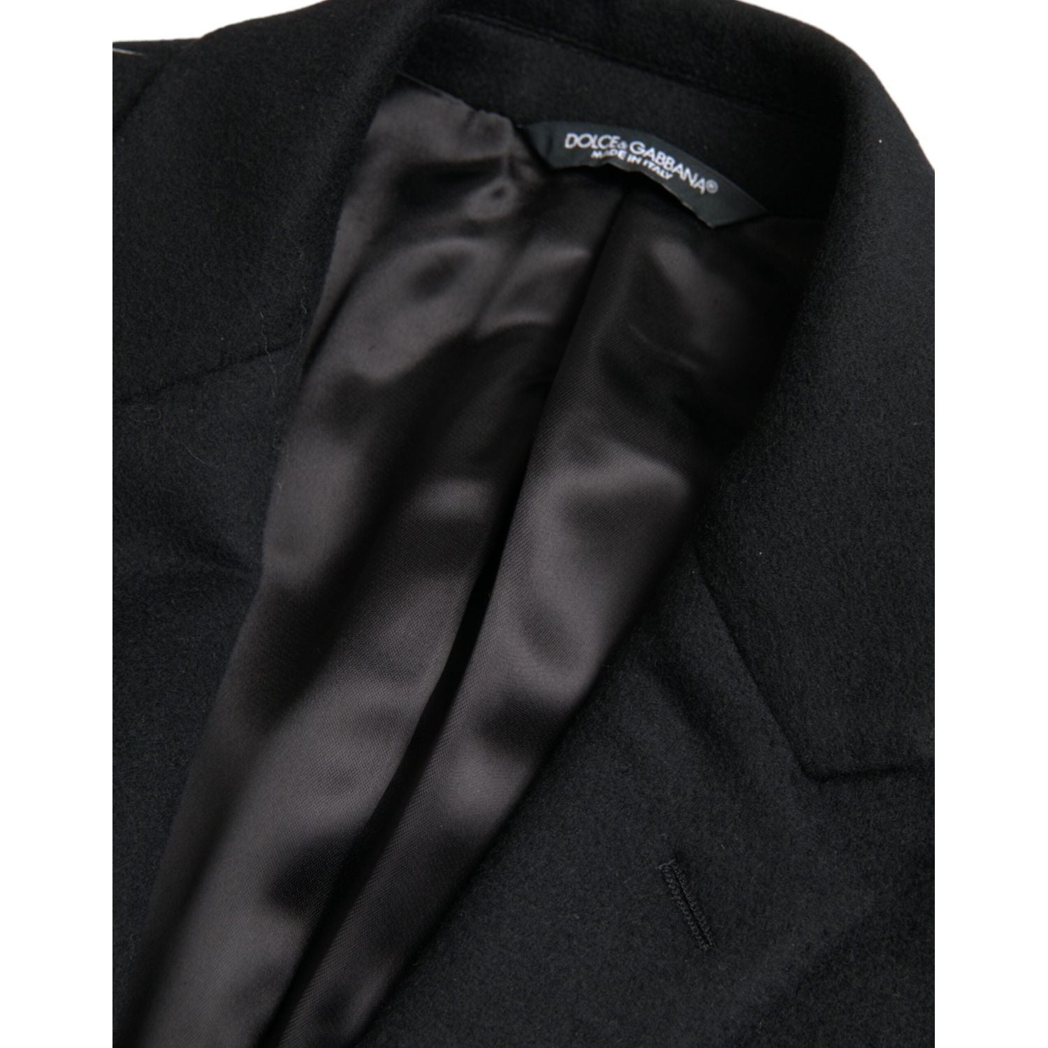 جاكيت ترنش أسود بصف أزرار واحد من دولتشي آند غابانا