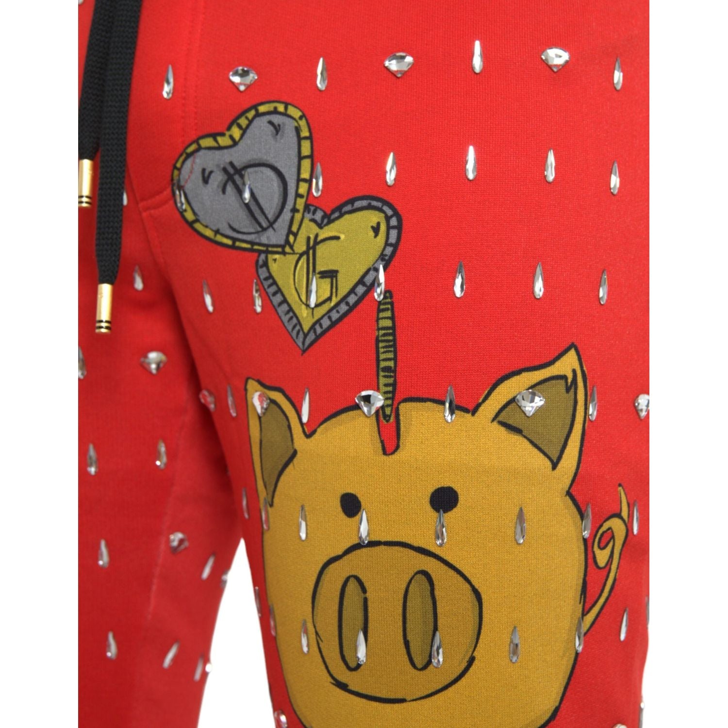 بنطلون رياضي من Dolce &amp; Gabbana باللون الأحمر بطبعة Year Of The Pig