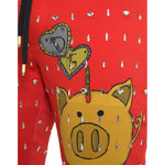 Dolce & Gabbana Red Year Of The Pig Jogger Sweatpants Pants PAN75063-48
