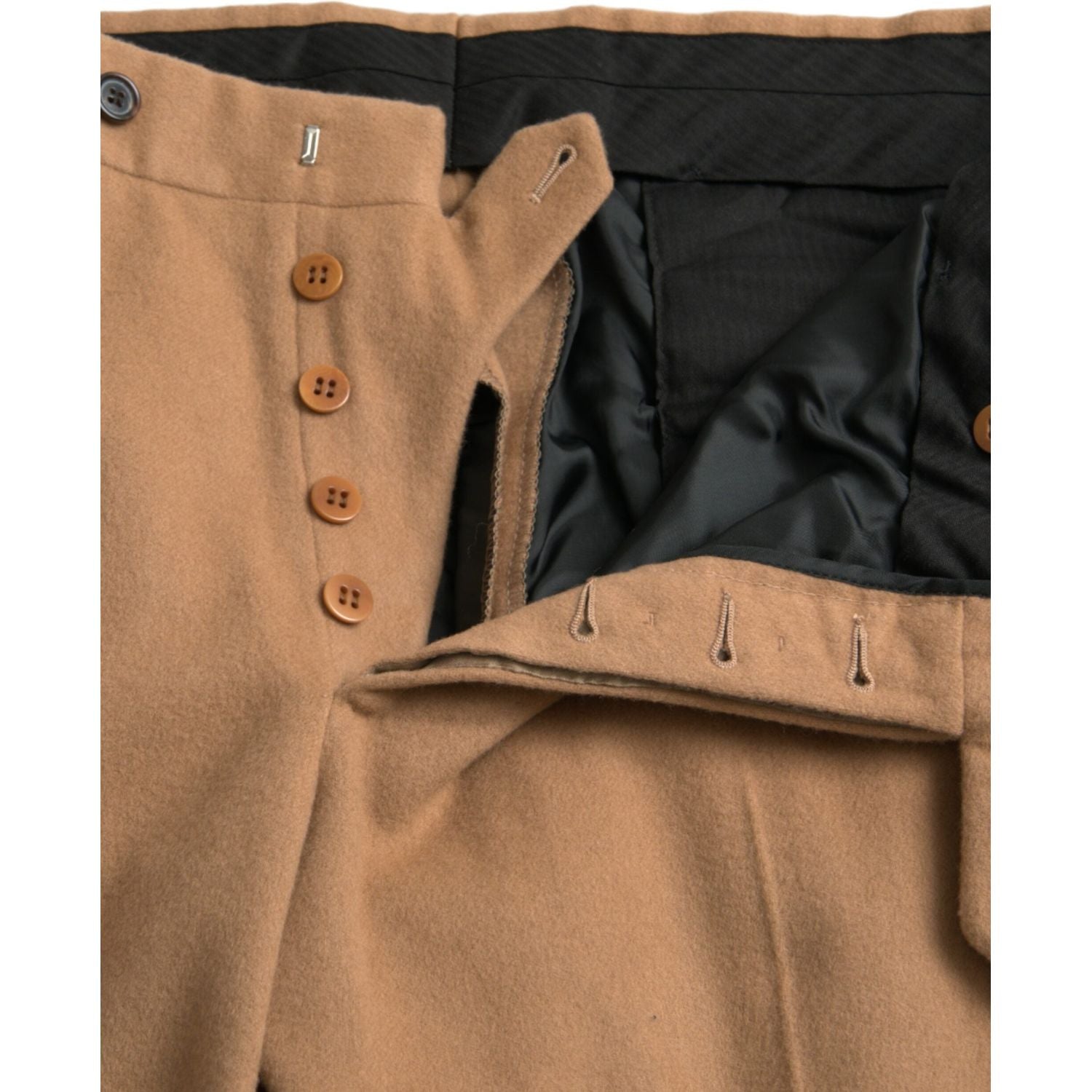 بنطلون رسمي مستقيم من برادا للرجال من الكشمير البيج