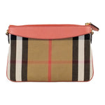 Burberry Peyton House Check Derby Cinnamon Red Grain Leather Pouch Crossbody Bag 47912