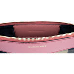 Burberry Peyton House Check Derby Cinnamon Red Grain Leather Pouch Crossbody Bag 47912