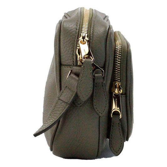 Burberry Small Branded Dark Fern Green Grainy Leather Camera Crossbody Bag 56002