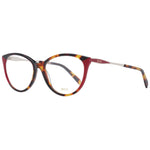 Emilio Pucci Red Women Glasses Frame, full-rim cat eye style with plastic demo lenses, frame size 55-16-140, includes branded case.