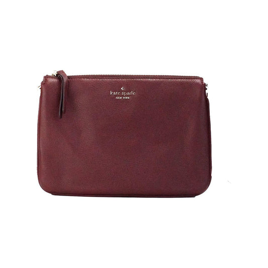 Kate Spade Jackson Cherrywood Leather Triple Gusset Crossbody Handbag Purse 99287