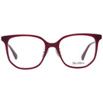 Max Mara Red Women Glasses Frame, full-rim plastic butterfly style with branded case, size 52-18-145.
