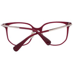 Max Mara Red Women Glasses Frame, butterfly style, red plastic full-rim with demo lenses, includes branded case, size 52-18-145.
