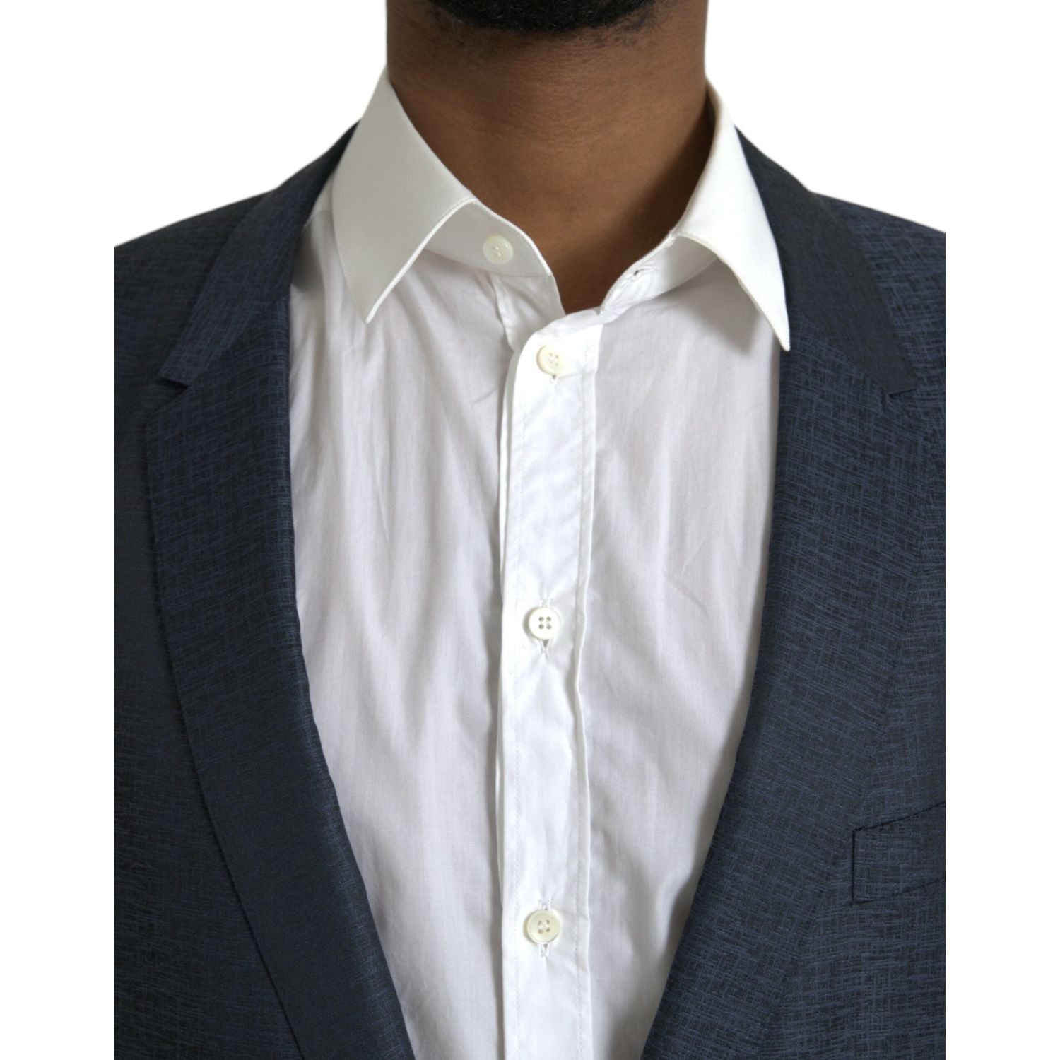 بليزر دولتشي آند غابانا ذو صف واحد من الأزرار باللون الأزرق والذهبي