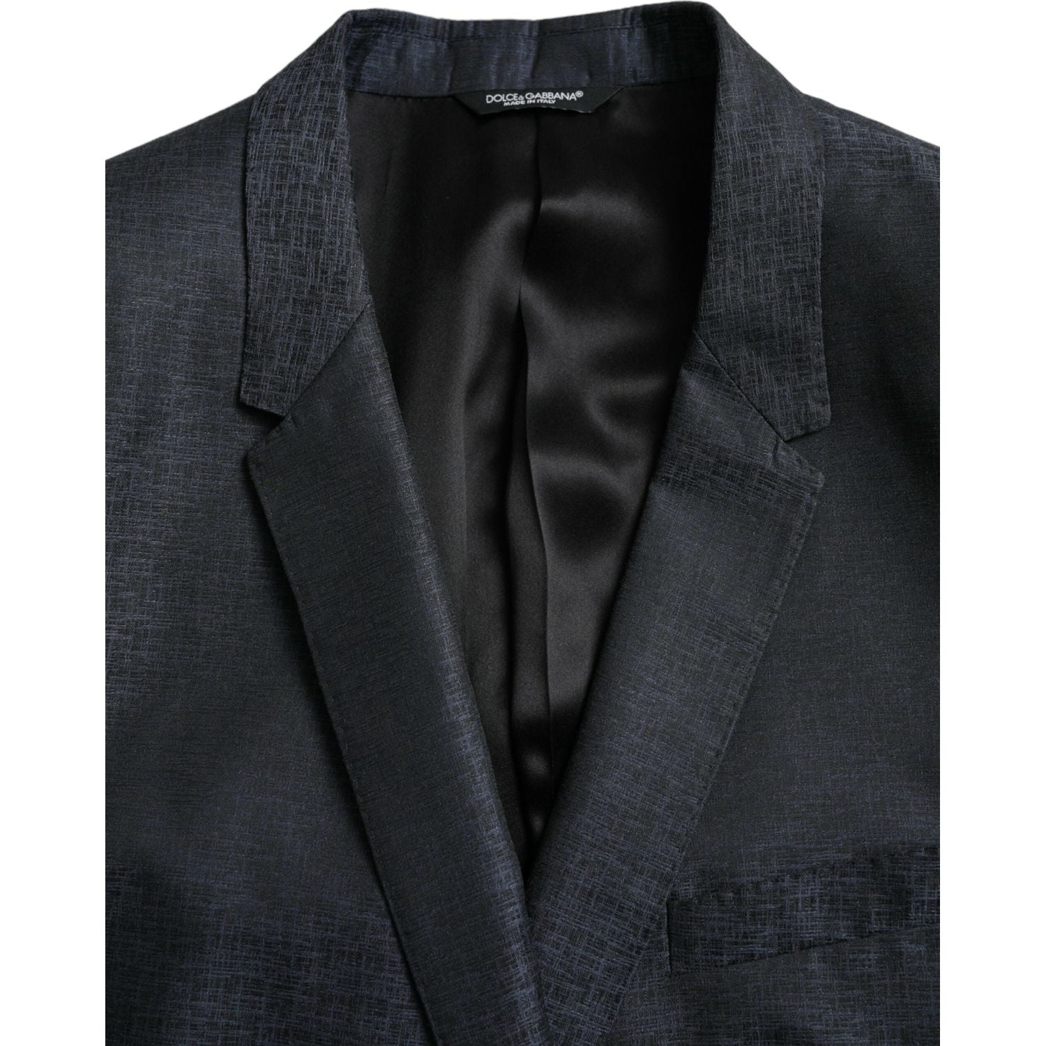 بليزر دولتشي آند غابانا ذو صف واحد من الأزرار باللون الأزرق والذهبي