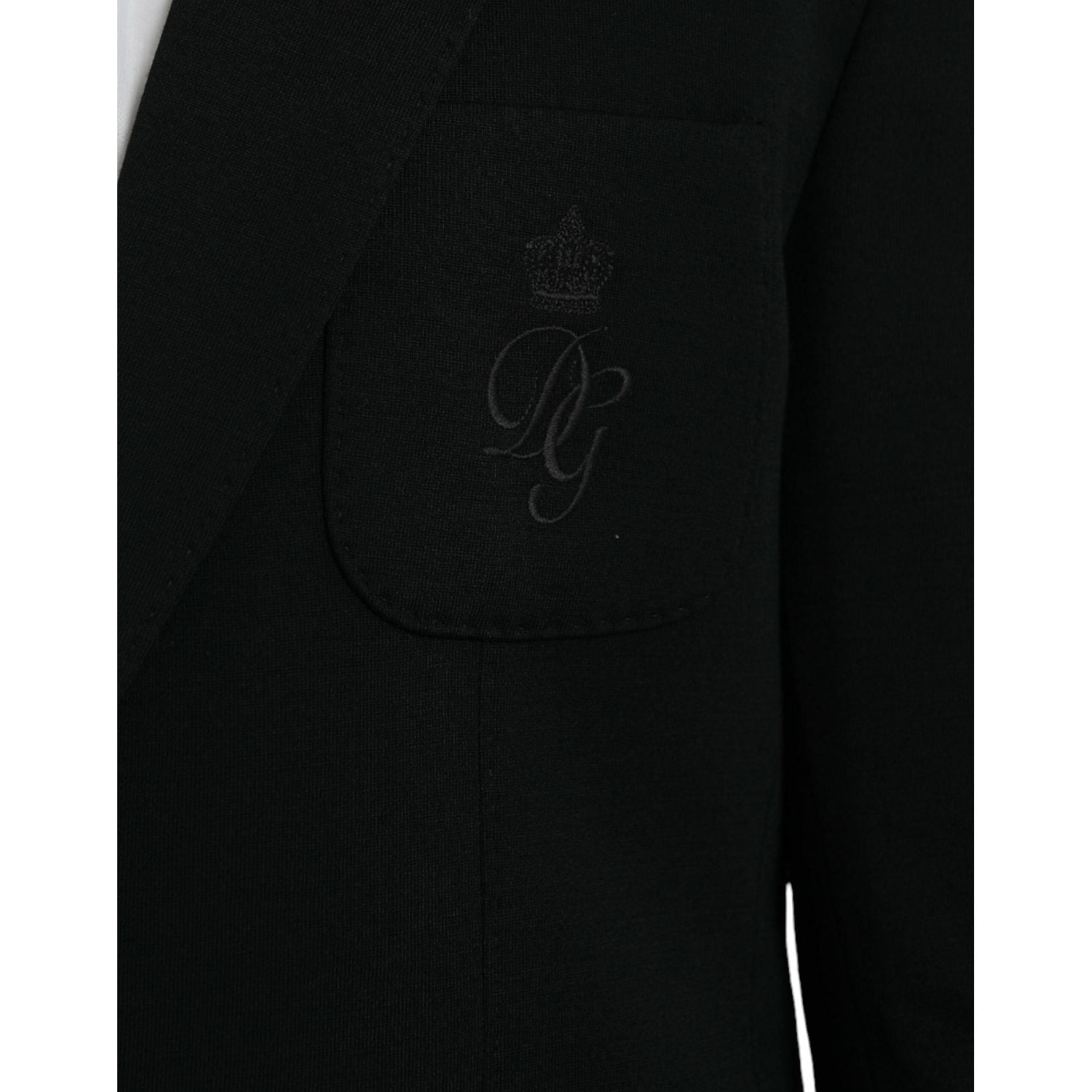 Dolce & Gabbana Black Wool Notch Single Breasted Coat Blazer