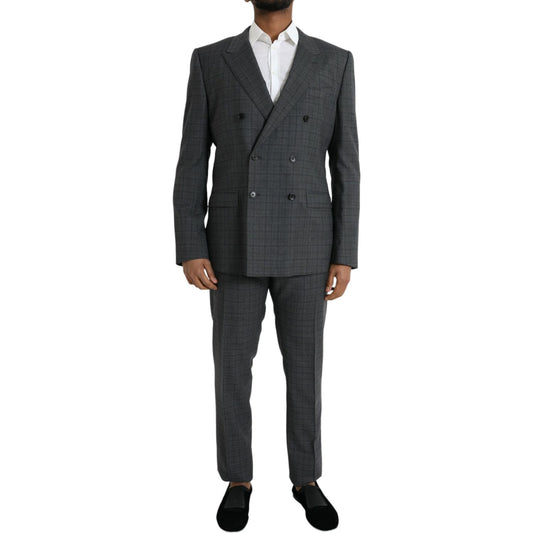 Dolce & Gabbana Gray Plaid Wool MARTINI Formal 2 Piece Suit KOS2222-54
