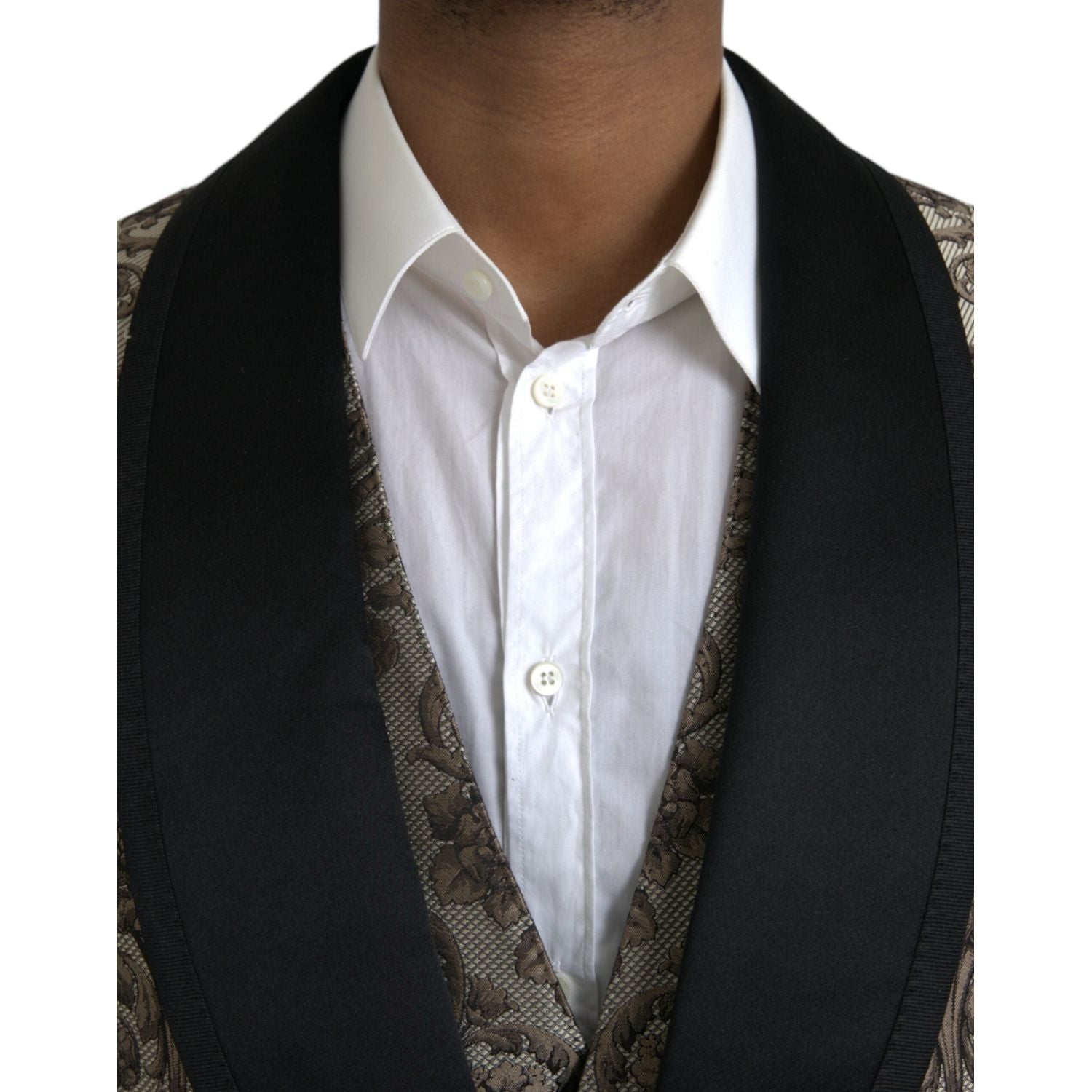 بدلة رسمية من 3 قطع من دولتشي آند غابانا بنقشة زهور باللون البني