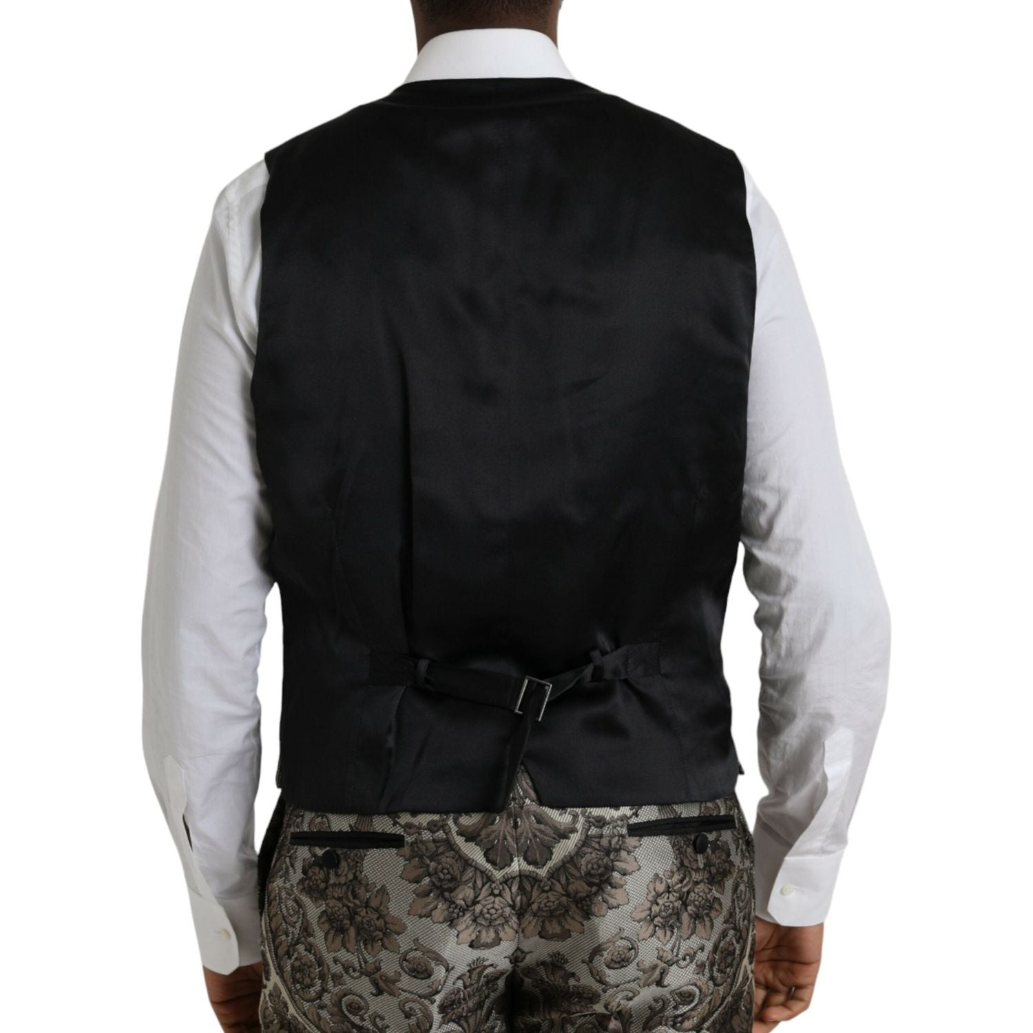 بدلة رسمية من 3 قطع من دولتشي آند غابانا بنقشة زهور باللون البني