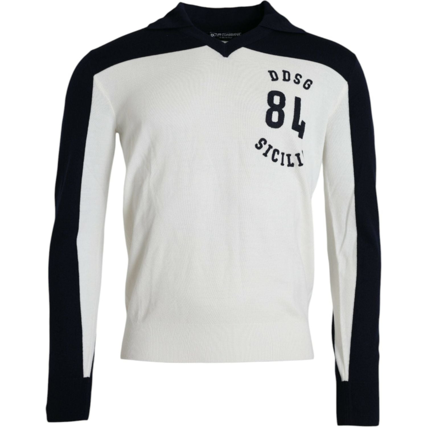 قميص هنلي من مجموعة SICILIA باللون الأبيض والأسود من Dolce &amp; Gabbana