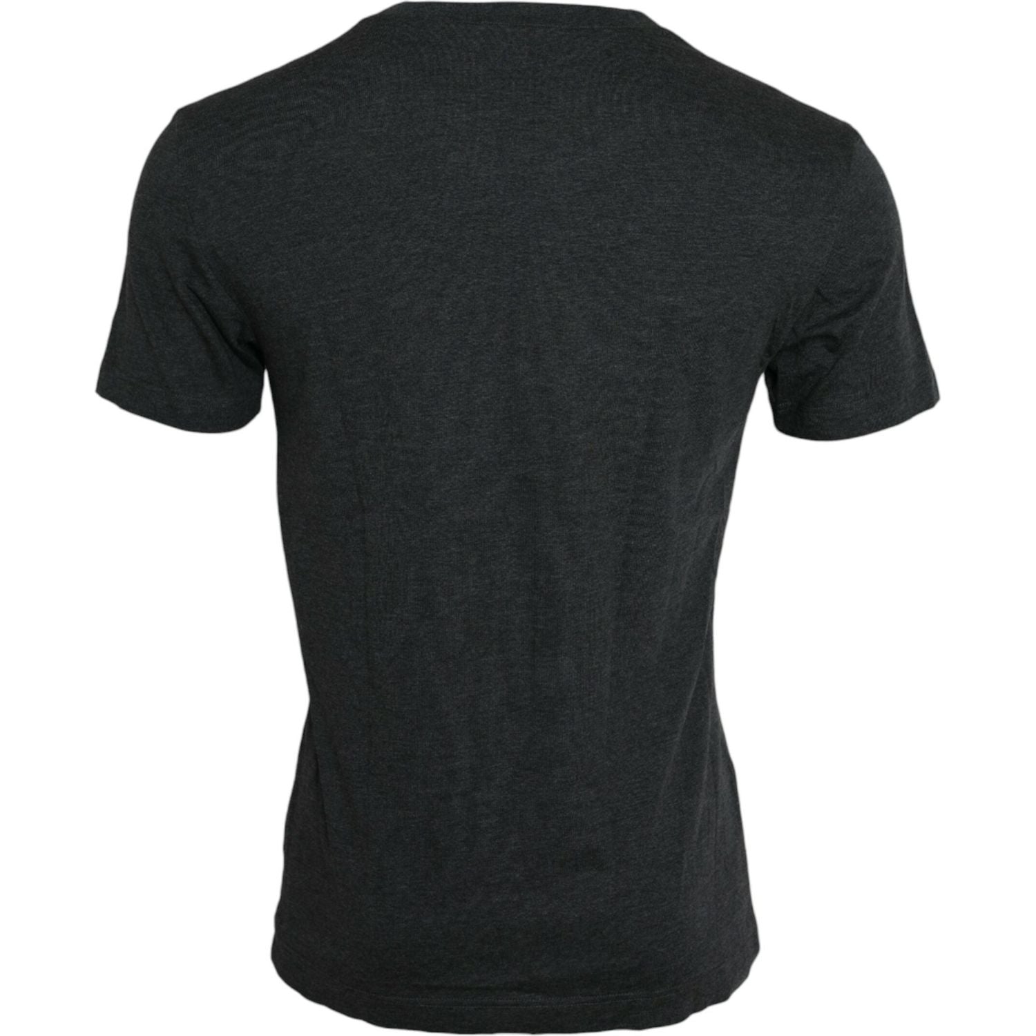 تي شيرت Dolce &amp; Gabbana رمادي بطبعة شعار بأكمام قصيرة وياقة دائرية