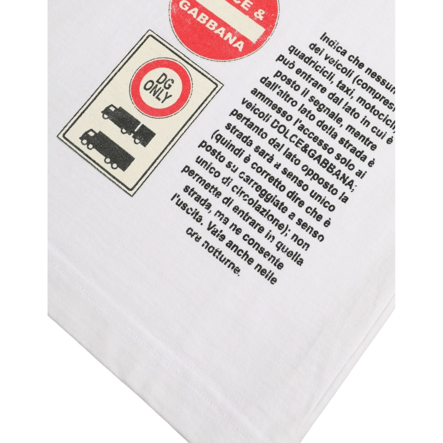 تي شيرت Dolce &amp; Gabbana أبيض من القطن بياقة دائرية وأكمام قصيرة بطبعة قلب