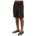 Dolce & Gabbana Bordeaux White Striped Hemp Casual Shorts SIG60407-5