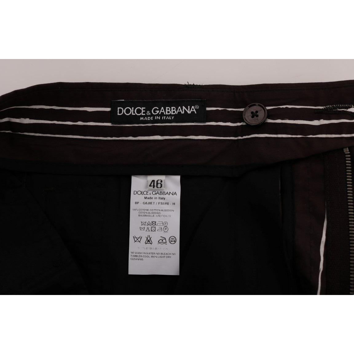 Dolce & Gabbana Bordeaux White Striped Hemp Casual Shorts SIG60407-5