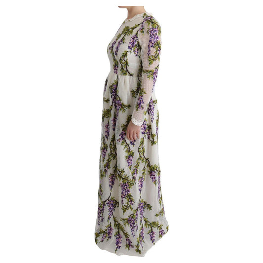 Dolce & Gabbana White Floral Embroidered Maxi Dress SIG60559-1