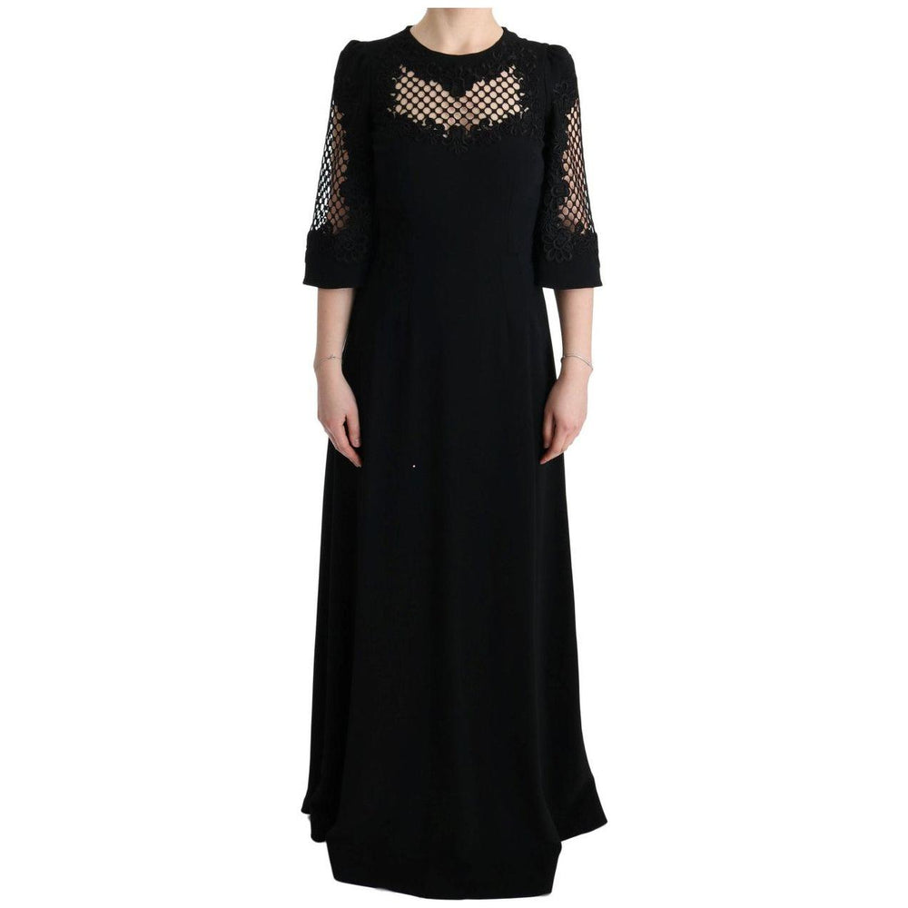 Dolce & Gabbana Black Stretch Shift Long Maxi Dress SIG60573-1